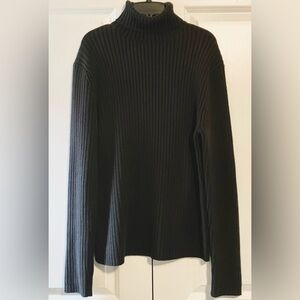 Banana Republic Black Merino Ribbed Turtleneck Sweater USED LIKE NEW